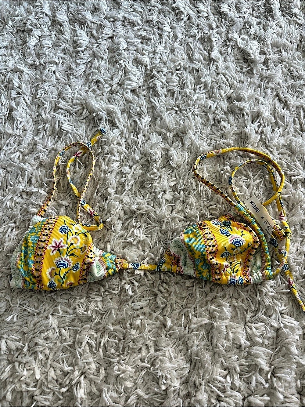 SHEIN Floral Bikini Set in Yellow & Multicolor Size Small